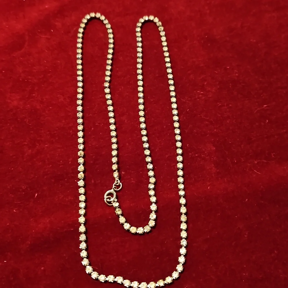 Vintage 28" Rhinestone Necklace - Picture 1 of 5